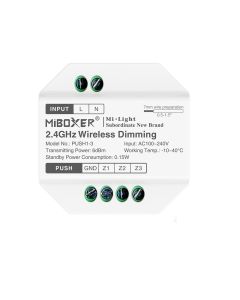 MiBoxer PUSH1-3 MiLight 2.4GHz Wireless Dimming 3-Zone Dimmer Control Driver